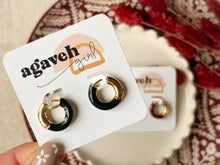 Load image into Gallery viewer, Black Tie Hoops

