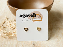 Load image into Gallery viewer, Onyx Heart Studs
