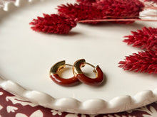 Load image into Gallery viewer, Black Tie Hoops
