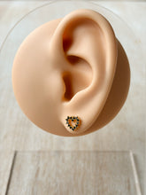 Load image into Gallery viewer, Onyx Heart Studs
