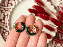 Load image into Gallery viewer, Black Tie Hoops
