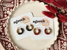 Load image into Gallery viewer, Black Tie Hoops
