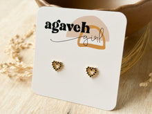 Load image into Gallery viewer, Onyx Heart Studs
