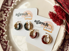 Load image into Gallery viewer, Black Tie Hoops
