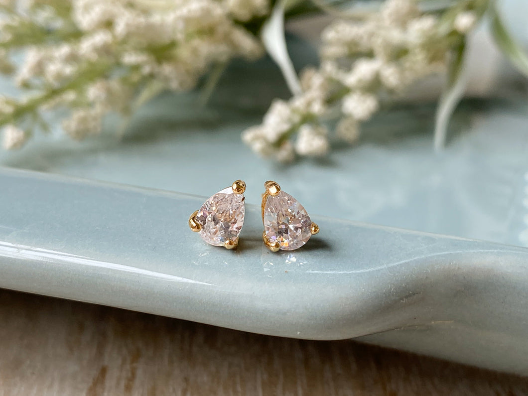 Teardrop CZ Studs